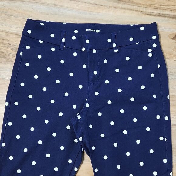 ☔️💜Old Navy Blue & Polka Dot Print Pixie Ankle Pants Size 6 - Picture 7 of 12
